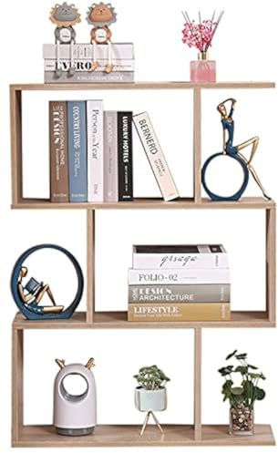 Etnicart - Libreria Scaffale Rovere Ufficio Moderna Contemporanea Bifacciale Divisorio Legno Casa Giorno 70x23.5x96 Autoportante Mensole Scaffali Cubi Muro Design Ingresso Soggiorno Divisoria