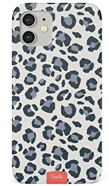 Tirita Phone Case Compatible with iPhone 12 Mini Hard Cover, snap on Animal Print - Grey Cheetah Wild Cat
