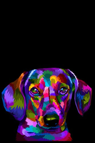 Dackel Pop Art Porträt Bunte Kunst für Hundebesitzer: DIN A5 Liniert 120 Seiten / 60 Blätter Notizbuch Notizheft Notiz-BlockDachshund Dackel Teckel Motive für Hundeliebhaber