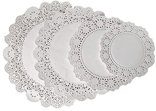 NB NB White Paper Doilies-200-Piece White Lace Dollies Paper Round for Cakes Desserts and Wedding Decorations 4 Sizes with 6.5 Inch, 8.5 Inch,10.5 Inch,12 Inch…