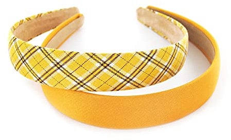 axy Haarreif 2er Set Klassic Vintage Haarreifen Hairband Damen Stirnband HRKD1 (2er Set - Gelb)