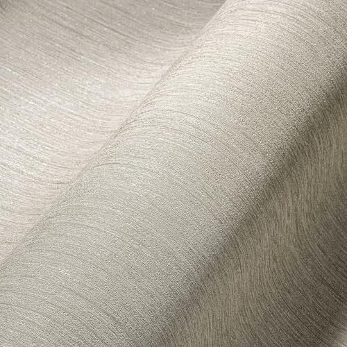 A.S. Création Livingwalls Unitapete The BOS Tapete einfarbig unifarben Vliestapete beige braun mit Glitzereffekt fein strukturiert 380991