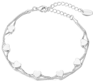 Philip Jones Silver Plated Heart Bracelet