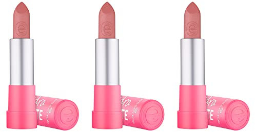 essence hydra MATTE lipstick, Nr. 410, Nude, feuchtigkeitsspendend, langanhaltend, pflegend, matt, vegan, ohne Alkohol, ohne Konservierungsstoffe, ohne Parabene, 3er Pack (3x3.5g)