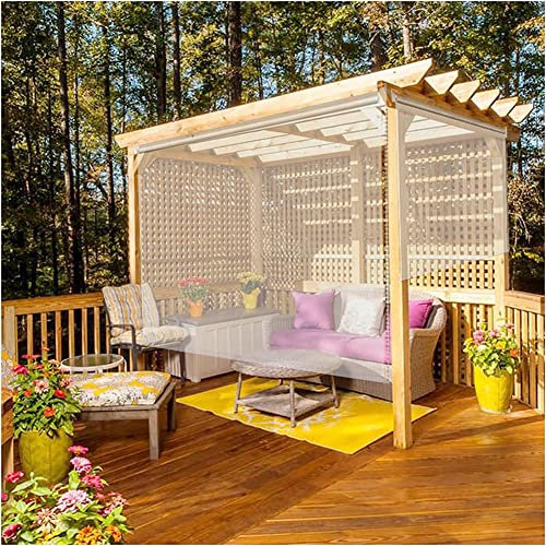 WHFTD PVC Rollos Balkon Fenster PVC-Rollläden Mit Armaturen, Wasserdicht Transparent Horizontale Rollo-Jalousie Für Außen Pavillon Büro,2 * 2m