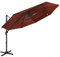 VidaXL Parasol à 4 niveaux avec mât en aluminium Terre cuite 3x3 m