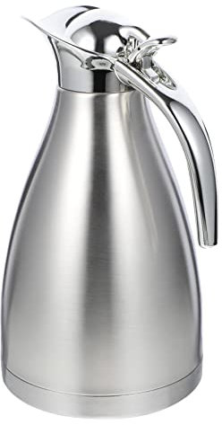 Yardwe Edelstahl Thermoskanne Doppelwandig Vakuumisoliert Kaffee Tee Thermoskanne (Silber 1 5L Doppelschicht Isolierkanne)