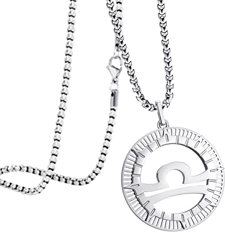 555Jewelry Stainless Steel Zodiac Pendant Necklace for Men Women