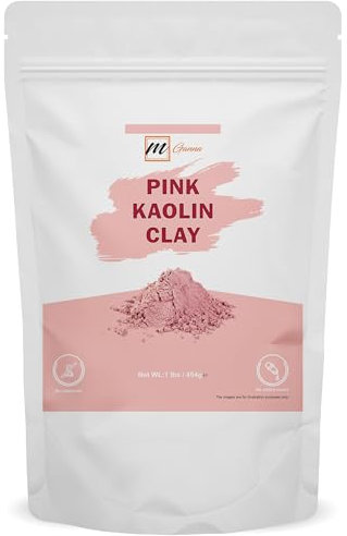 mGanna 100% natürliche Rosenerde/rosa Kaolin-Tonerde-Pulver (1 Pfund) zur Hautstraffung, Gesichtsmasken, Cremes, Gesichtsmasken und Seifenherstellung 1 lbs / 454 GMS