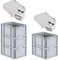 PROREGAL SuperSparSet 5x Eurobox NextGen Economy mit Scharnierdeckel & schwarzen Verschlüssen | Griffe geschlossen | HxBxT 22x30x40cm | 20 Liter | Eurobehälter Transportbox Transportbehälter