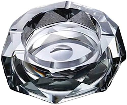 LXINMFEWY Home Ashtray Glass Ashtray Large Luxury Ashtray for Cigarettes Cigars Crystal Heavy Glass Ash Tray for Indoor Outdoor Outside Decor