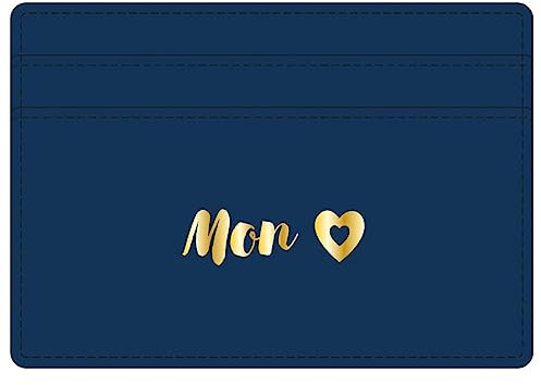 Draeger Paris - Porte-Cartes Mon Coeur - Bleu Marine - polyuréthane