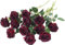 Laelfe 12 Pcs Rose Finte per Decorazioni, Bouquet Fiori Finti di Rosa con Steli Lunghi, Rose Artificiale per Composizioni di Nozze Casa Giardino Partito Decorazioni Floreali (Rosse Vino)
