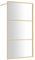 vidaXL Paroi de douche avec verre ESG transparent doré 100x195 cm, paroi de douche, parois de douche, cabine de douche, cloison de douche
