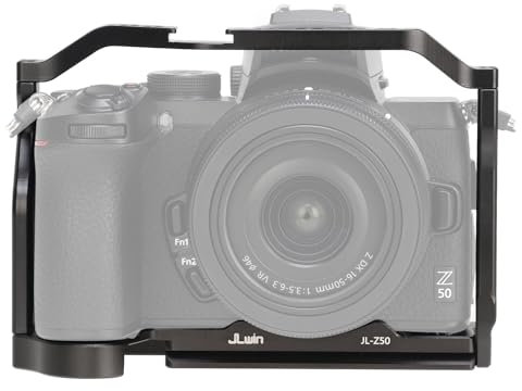 FOTGA Camera Cage for Nikon Z50 Mirrorless Camera, Aluminium Video Vlogging Rig with Cold Shoe, 1/4-20 Screw Mount, 3/8-16 Locating Holes for Arri Grip, Quick Release Plate for Arca-Swiss Tripod