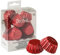 Decora, 0339797 Confezione da 180 Pirottini Bon Bon Rosso Metallic da 27 X 17 mm, per Cuocere, Presentare e Regalare Muffin e Dolcetti, Resistono fino a 180°C, In comodo Blister, Made in Italy
