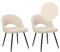 Esszimmerstuhl 2er Set Bouclé beige mit Metallbeinen schwarz modern Onaga