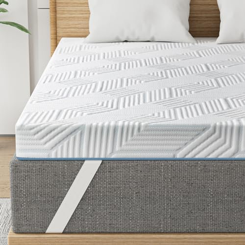 BedStory 10cm Höhe Topper 200x200cm,H3&H4 Gel Memory Foam Topper,Waschbarer Bezug, Matratzentopper für Boxspringbett Wohnmobil und Schlafsofa