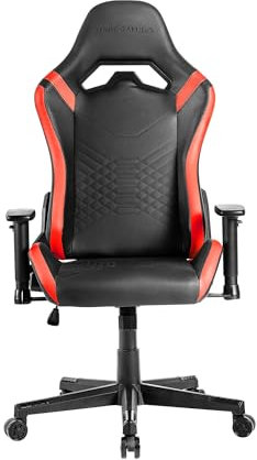 Mars Gaming MGC-PRO, Sedia Gaming Professionale, Finitura Pelle PU, Braccioli 2D e Schienale Reclinabile 135°, Cuscini Lombari e Cervicali Soft-Touch, Ruote XL e Molla Gas Classe 4, Rosso