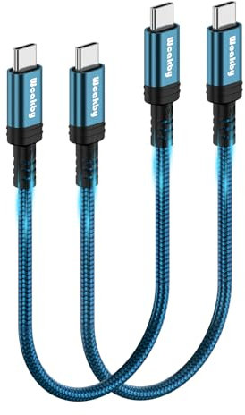 Wcakby USB C Kabel 2Stück 0.5M 60W USB C auf USB C,USB Typ C PD Ladekabel 60W 20V/3A für Galaxy S23 S22 S21 S20 S10 A53,Note 10,Google Pixel 3a/3a XL,iPad Pro 2021/2020/2018,MacBook Pro