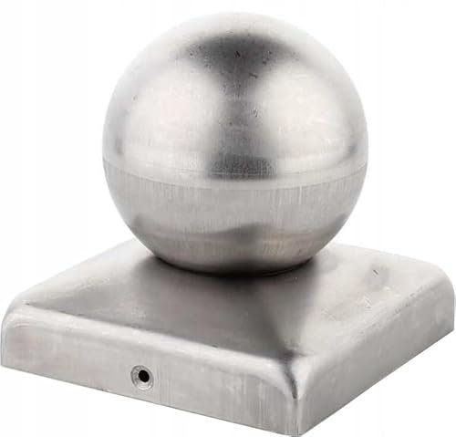 Pfostenkappe quadratisch mit Kugel 30 mm für Zaunpfosten 30x30 mm | Stahl | Pyramiden Form | Abdeckkappe für Holzpfosten | 1 Stück | Pfahl Pfosten Schutzkappe Schutzhaube Pfostenabdeckung