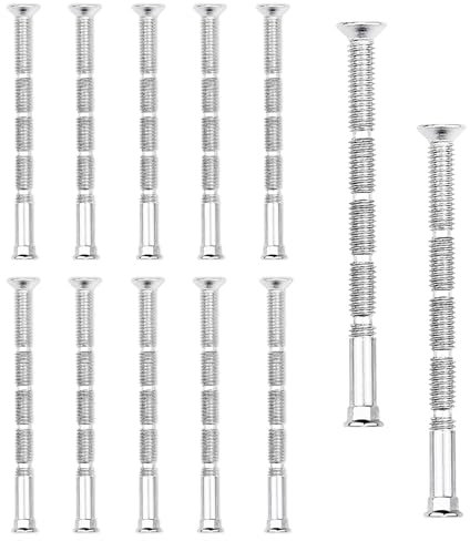 UTXN 12 tornillos y manguitos de fijación para manija de puerta M4, fijaciones pasantes para manija de puerta, tornillos universales M4, pernos y manguitos de conexión, manijas de puertas(plateado)