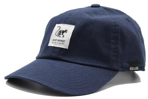 Surf Monkey Klassische Baseballmütze aus Baumwolle, Einheitsgröße, Bio-Baumwolle, marineblau, One size