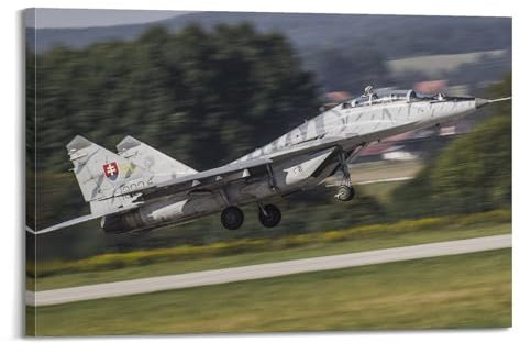 Poster MIG-29, Motiv: Militär-Kampfflugzeug, dekoratives Gemälde, Leinwand, Wandposter und Kunstdruck, moderne Familienschlafzimmer-Dekoration, Poster, 60 x 90 cm