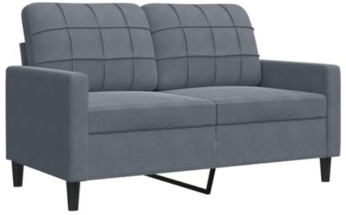 vidaXL Canapé à 2 Places Gris foncé 120 cm Velours, canapé, canapé rembourré, siège de Salon, Causeuse, canapé de Salon, canapé à Deux Places