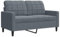 vidaXL Canapé à 2 Places Gris foncé 120 cm Velours, canapé, canapé rembourré, siège de Salon, Causeuse, canapé de Salon, canapé à Deux Places