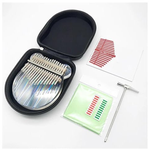 Finger Piano Kalimba Kalimba 17 Tasten Regenbogen Acryl Daumen Klavier Starter Klar Finger Klavier Tune Hammer Aufkleber(17 heart)