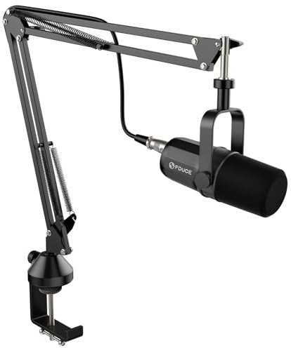 FDUCE SL40X XLR Dynamisches Mikrofon-Set für Gesangsaufnahmen, Podcasting, Gaming, Live-Streaming und Broadcasting, Ganzmetall-Mikrofon, Sprachisolierende Technologie, Schwarz