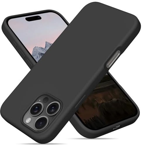 OitiYaa Liquid Silicone Case for iPhone 16 Pro Max Case,Full Body Protective Cover with 4 Layer Shockproof Structure, Soft Ultra Slim Phone Case with Anti-Scratch Microfiber Lining, 6.9, Black