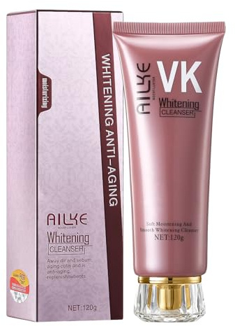 AILKE Whitening Anti-Aging Gesichtsreiniger, Ölkontrolle, Poren reinigen, Mitesser & Pickel reduzieren, Trocknet die Haut nicht aus, für alle Hauttypen Gesichtswäsche, 120 ml (1er Pack)