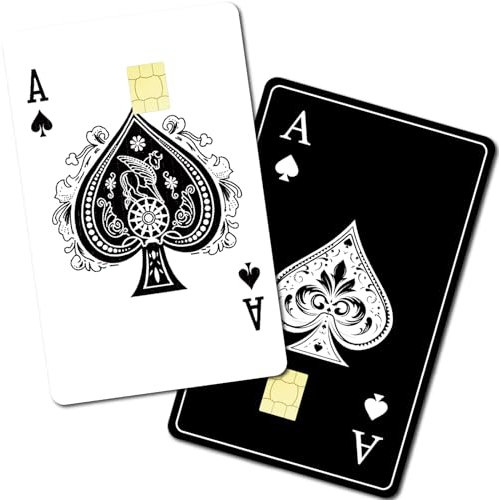 CREATCABIN 8 Stück Kreditkarten/Debitkartenaufkleber Pik A 2 Farben Personalisiertes Kartendekor Wasserdicht Entfernbar Bankkartenschutz RFID Blockierender Aufkleber Für Kreditkarteninhaber 5.4x8.6cm