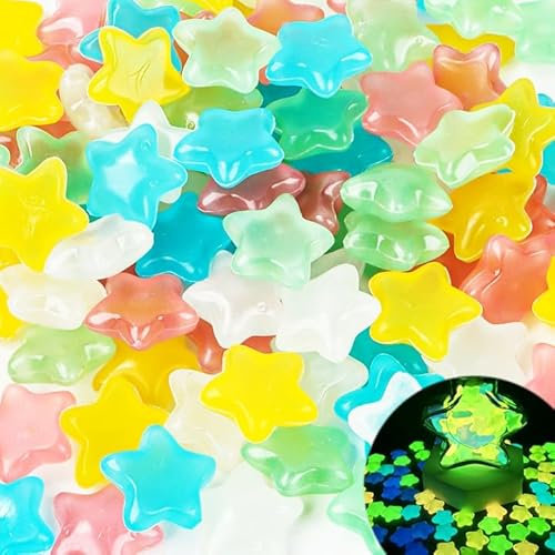 Pierres Lumineuses 100 Pièces Lumineuses Cailloux Galet Lumineux Galets Brillants Décoratifs pour Extérieur Jardin Aquarium Galets Lumineux qui Brillent Dans Noir, Couleur