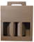 Cardboard Beer Carrier Box with Handle, 3-Bottle Gift Pack, Brown