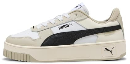 PUMA Tenis Carina Street para mujer, Blanco Negro Amarillento, 38 EU