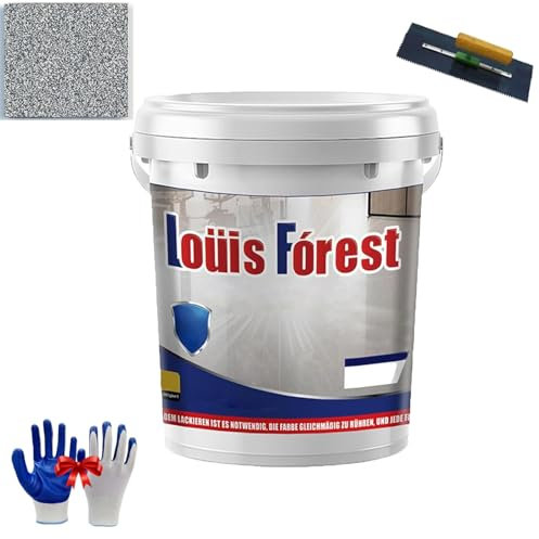 Louis Forest Epoxy Floor Paint, High-Gloss Marble Effect Epoxy Floor Coating, Garage Ground Paint for Tile and Cement 1.6-1.8kg per Square Meter (Dark Grey,1kg)