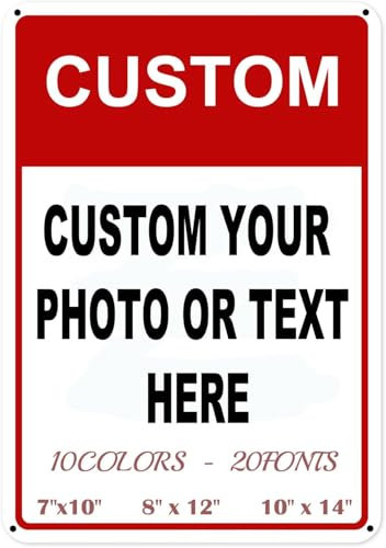 Custom Metal Sign – Personalised Outdoor Aluminium Sign, Weatherproof Plaque for House Number, Gate, Garden or Workshop