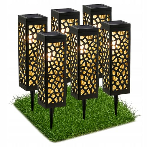SMART LED 6 Stück Solarlampen für Außen Garten, Vintage Solarleuchten für Außen mit Warmweiß IP54 Wasserdicht Solar Gartenleuchten für Außen Terrasse Rasen Hof