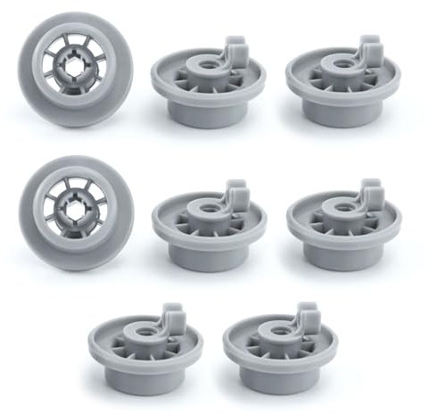 8Pcs Dishwasher Basket Wheels, 165314 Lower Basket Wheel Replacement for Bosch Kenmore Siemem Neff Zanussi AEG Electrolux Universal Dishwasher Cutlery Lower Basket AP2802428 PS3439123 Replacement Part