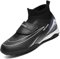 VTASQ Boys Football Boots Kids Astro Turf Trainers Firm Ground Soccer Athletics Training Sport Shoes Teenager Football Shoes Profession Competition Outdoor Sneakers Black UK2.5