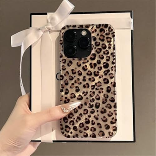 Reownest Kompatibel mit iPhone 11 Pro Max Hülle, Niedliches Gepard Leopard Muster im Retro-Design, Weiche Glitzer Bling TPU Stoßfeste Schutzhülle Bumper Ästhetische Handyhülle – Gold