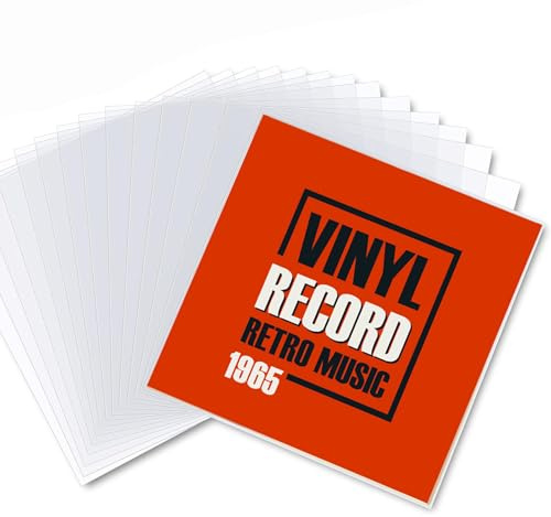 COAFTUG 100pcs 7 inch Outer Vinyl Record Sleeves 3.15 mil Lp Outer Sleeves for Records Protective Sleeves Anti Static Clear LP Protective Sleeve for 7 Inch Single Record(19 * 19CM)