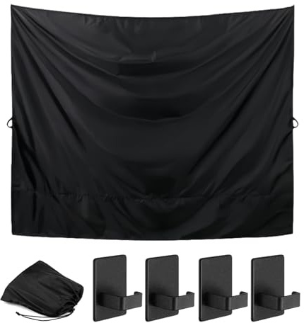 Rideau de Douche pour Porte arrière de Fourgon – 72,05 x 64,17 Pouces, Rideau d'intimité à Crochet magnétique, Housse de Pare- réglable, Tissu Oxford, Configuration de Camping en Voiture