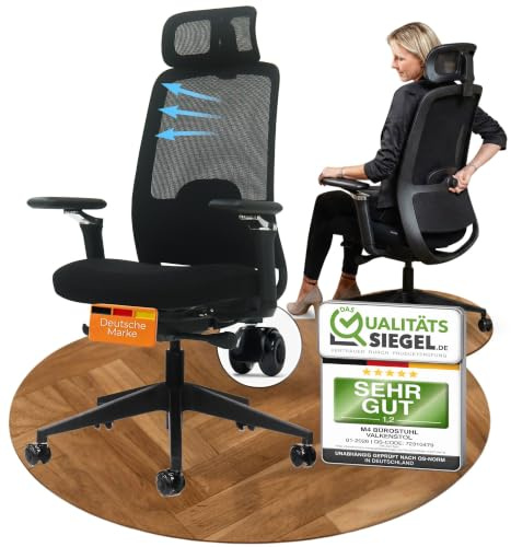 VALKENSTOL M4 Bürostuhl Ergonomisch TESTSIEGER - Büro & Home Office Chair | Bürostühle Individuell einstellbar - Maximale Bewegungsfreiheit - Rückenfreundlicher Schreibtischstuhl mit Lendenwirbelstütze