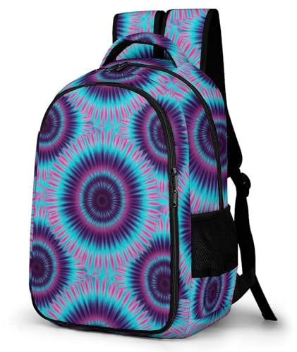 Robuster College-Rucksack mit Batikmuster, diebstahlsicher, wasserabweisend