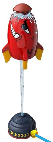 Water Sprinkler Backyard for Kids Fun Flying Rocket Sprinkler with Hose