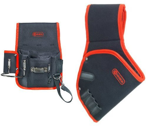 Connex Werkzeughalfter, 5 Fächer und Hammerhalter, 1 Stück, COX952053 + Connex COX952082 Bohrerhalfter